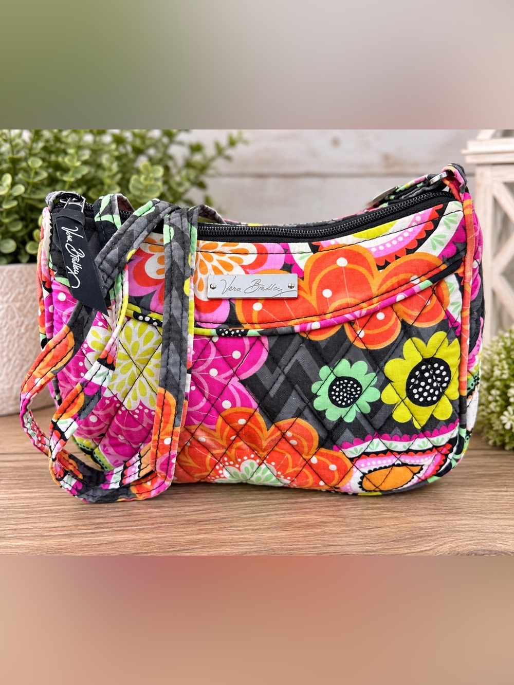 Vera Bradley Quilted Retired Ziggy Zinnia Crossbody Bag
